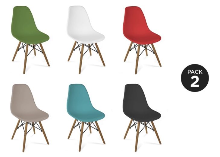 ¡Chollazo! Pack 2 sillas diseño Tower Eames sólo 26,99€ (4 colores a elegir)