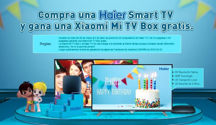Smart TV Haier 4K 49" o 55" al mejor precio + TV Box Xiaomi 4K gratis