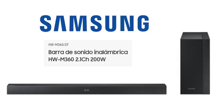 Barra de sonido Samsung HW-M360 de 200W sólo 119€ (Bajada desde 179€)
