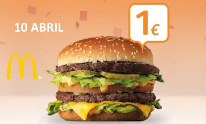 ¡Sólo 24h! Big Mac a 1 euro en McDonalds desde martes 10 de abril 7:00 am