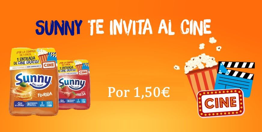 Consigue entradas al cine gratis con Sunny Delight por sólo 1,50€