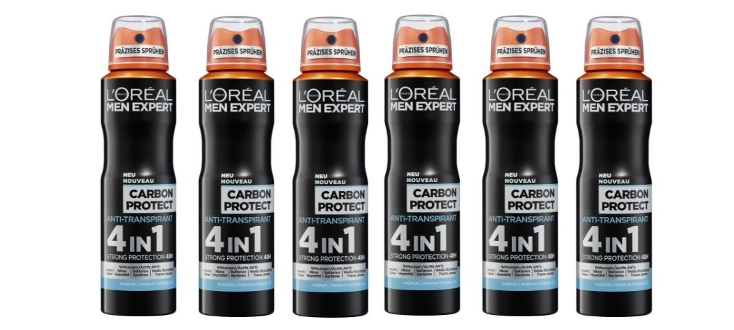 ¡Chollo! Pack de 6 desodorantes Men Expert Carbon de L'oreal por sólo 15,46€ (antes 19,56€)