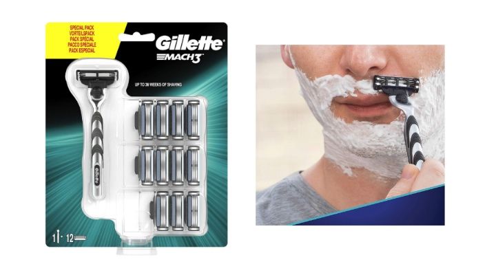 Pack maquinilla de afeitar Gillette Mach3 + 12 cuchillas