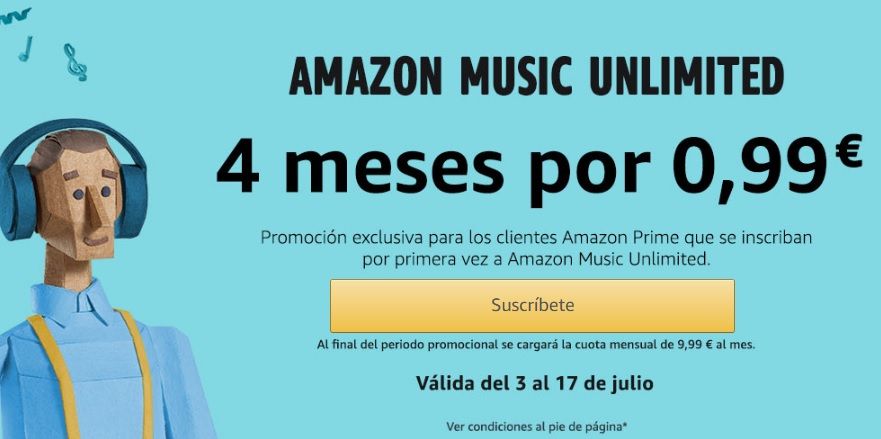 ¡Chollazo! 4 meses de Amazon Music Unlimited solo 0,99€ (el Spotify de Amazon)