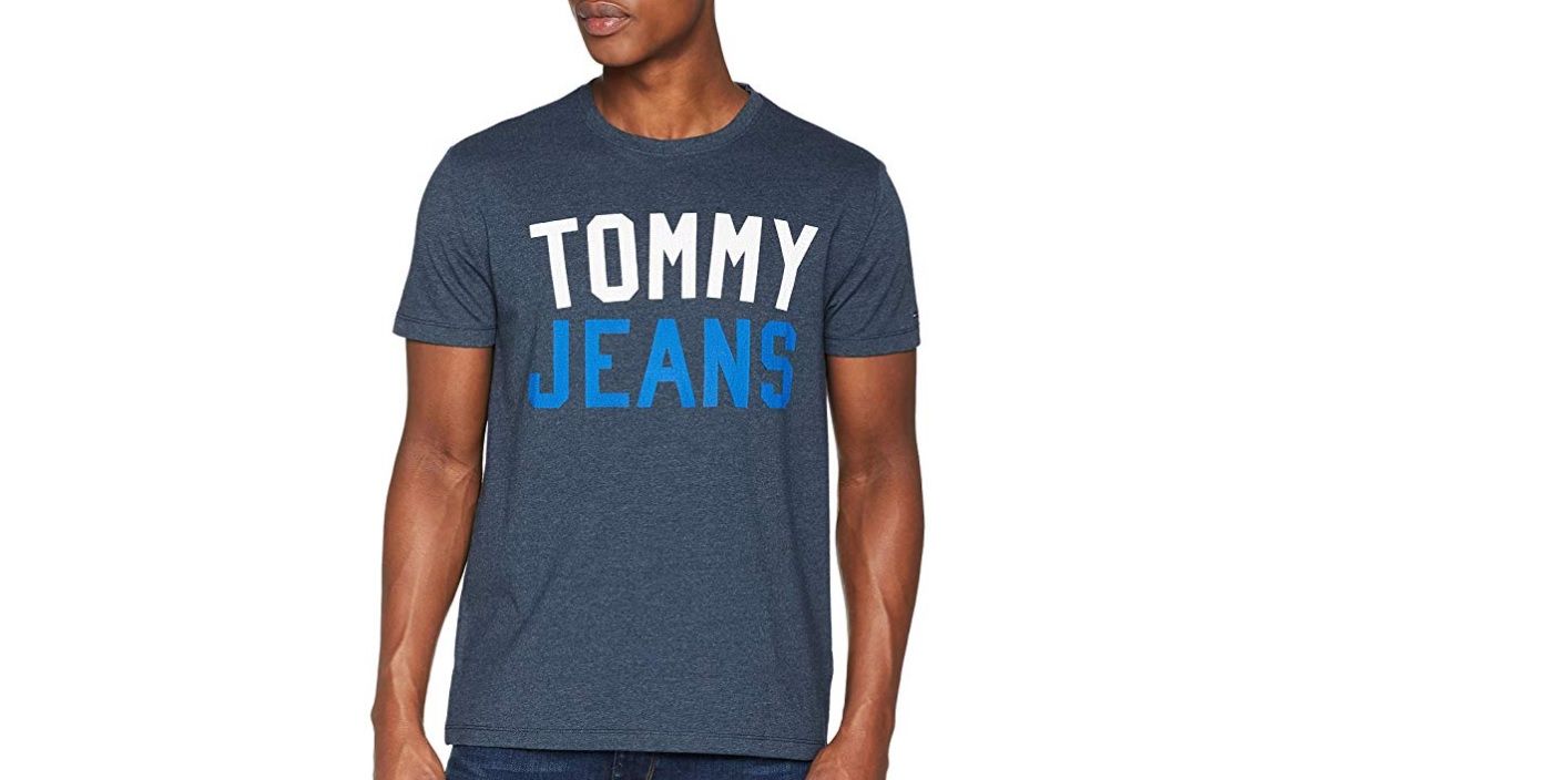 ¡Chollo! Camiseta Tommy Jeans TJM College Logo tee B de  Tommy Hilfiger por sólo 14,50€