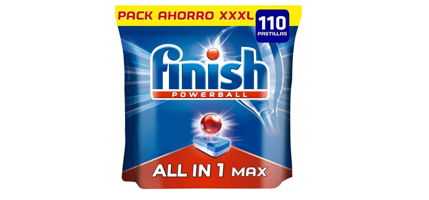 110 pastillas lavavajillas Finish Powerball Todo en 1 Max Regular - La pastilla a 0,10€