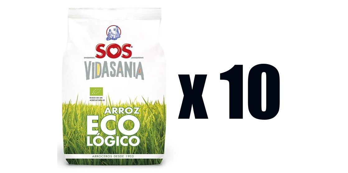 ¡Baja más! Pack de 10 paquetes de SOS arroz Ecológico 1kg por sólo 14,52€