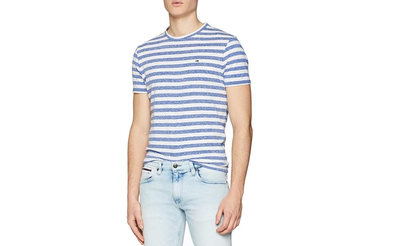 ¡Chollo! Camiseta Tommy Jeans Essential Stripe tee por sólo 17,50€ ¡50% de descuento!