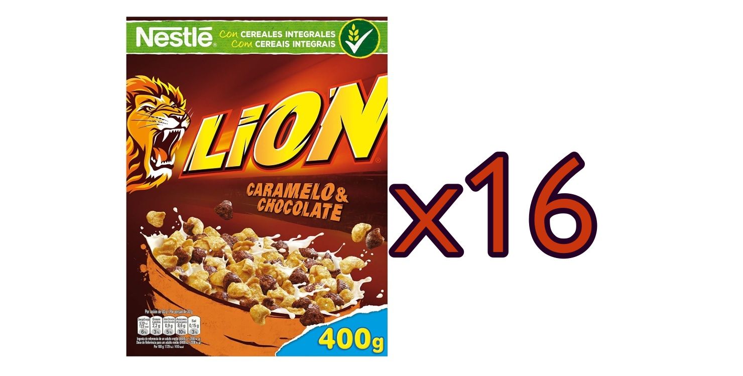 ¡Chollazo! 16 Cajas de cereales Nestle Lion por sólo 22€ ¡La unidad a sólo 1,41€!