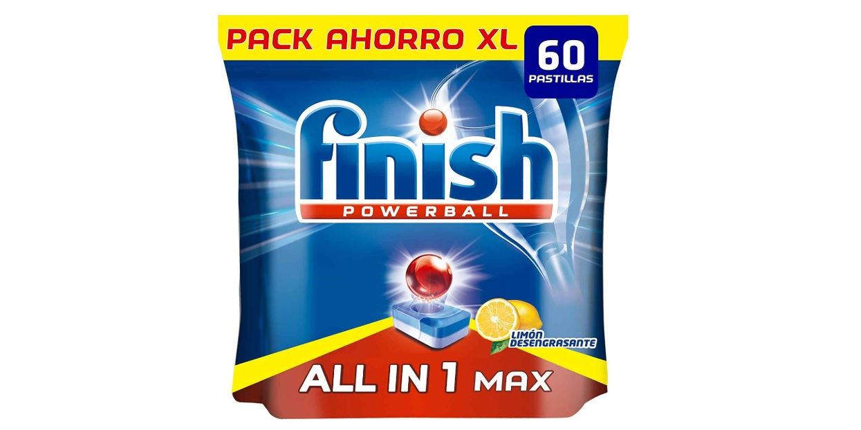 ¡Chollo! Pack 60 pastillas Finish Todo en 1 Max Limón por sólo 8,09€ (0,13€ el lavado)