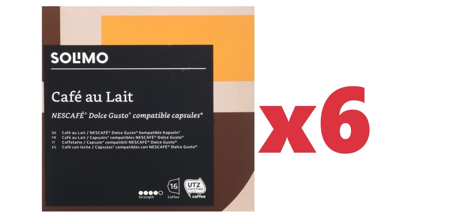 ¡Chollo! 6 Cajas con un total de 96 cápsulas de café compatibles con Dolce Gusto por sólo 15,25€