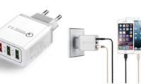 ¡Chollo! Cargador USB Quick Charge 3.0 de 3 puertos por sólo 3€ con cupón