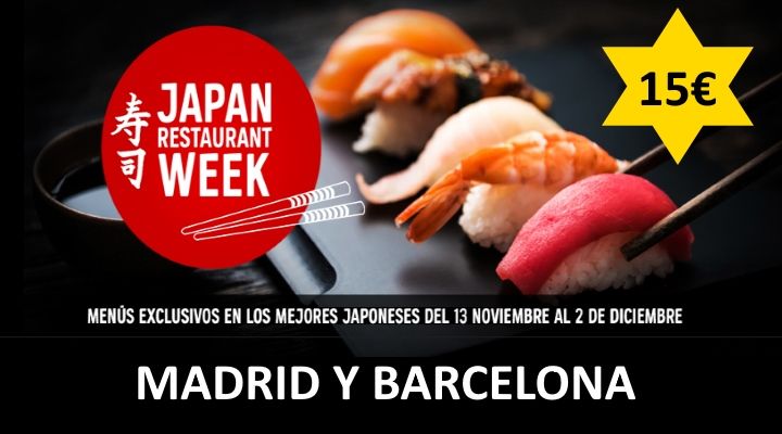 Sólo este finde: menús japoneses a precio cerrado de 15€ en Madrid y Barcelona