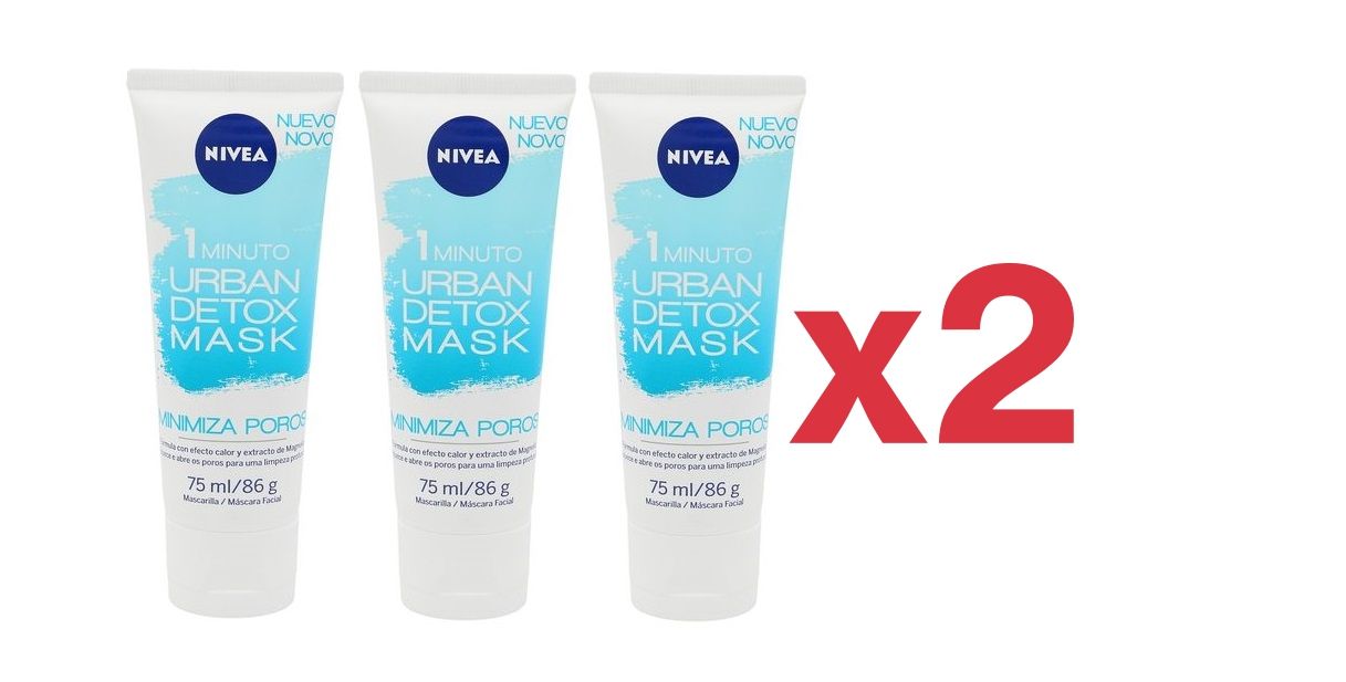 Pack de 6 mascarillas miniza poros Nivea Urban Skin Detox por 18,27€