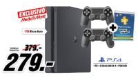 Consola PS4 1TB + 2 mandos + PlayStation Plus 1 año por sólo 279€