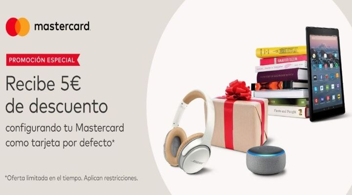 Cheque de 5€ gratis en Amazon con Mastercard