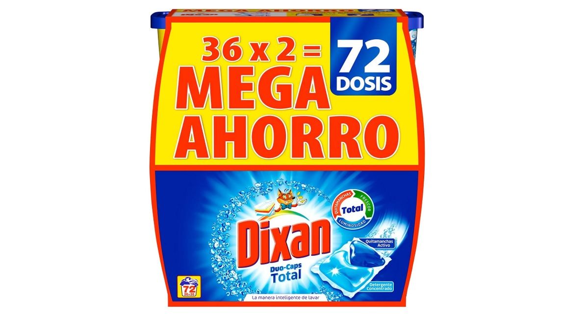 ¡Chollo! Dixan Detergente en Cápsulas 72 lavados por sólo 11,94€ (antes 26,29€)