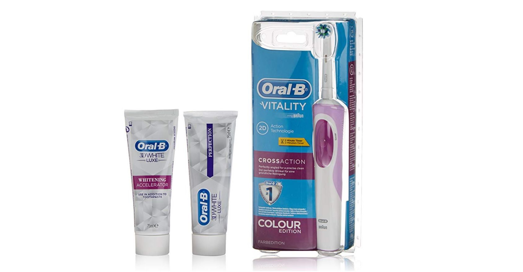 ¡Chollo! Cepillo eléctrico Oral-B + Dentífrico 3D White + Dentífrico 3D por sólo 19,95€