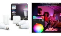 ¡Chollazo! Kit inteligente Philips Hue 3 bombillas RGB + puente + mando sólo 99,95€ (PVP 199€)