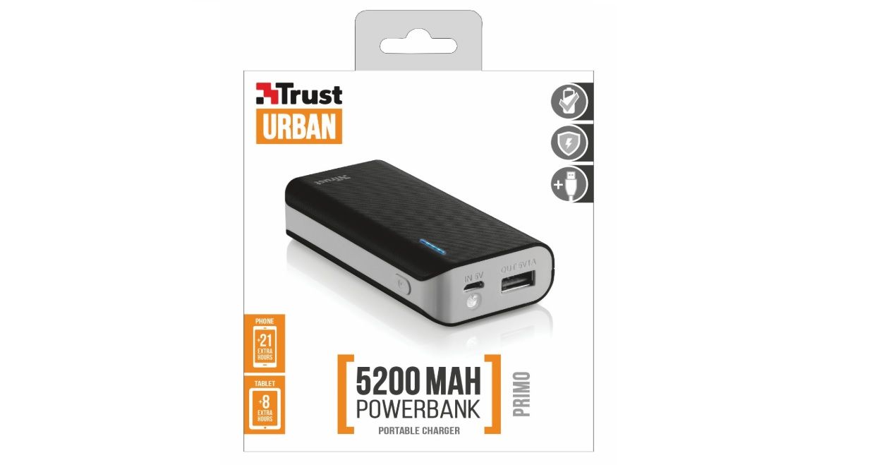 ¡Mitad de precio! Batería externa Trust Urban Primo Powerbank por sólo 5,64€ (antes 11,49€)