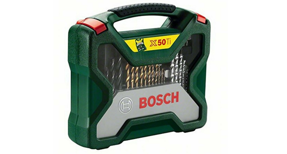 Maletín de herramientas Bosch X-Line 50 unidades para taladrar y atornillar (para madera, piedra y metal, accesorios para taladro atornillador)