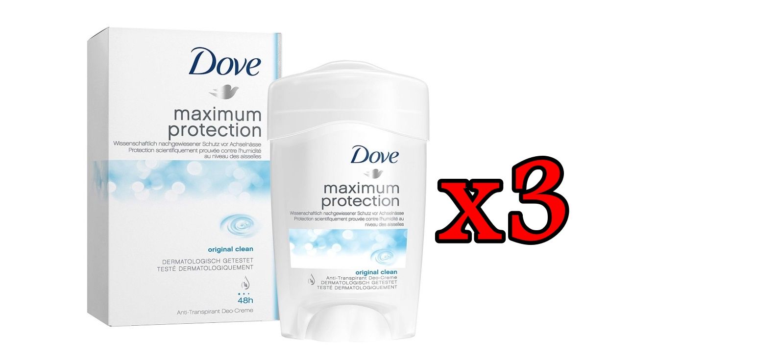 ¡Chollazo Plus! Pack de 3 desodorante Dove Maximum Protection por sólo 5,50€ (antes 13,77€)