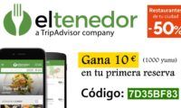 Reserva mesa en restaurantes a través de ElTenedor y consigue 10 euros gratis
