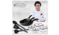 ¡Chollazo del día! Pack de 3 sartenes + 4 recipientes herméticos + 3 utensilios de San Ignacio por sólo 27,99€