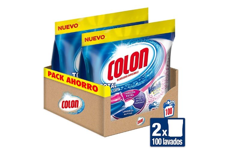 ¡Chollo! Pack 100 cápsulas Detergente Colon Vanish para lavadora por 21,45€