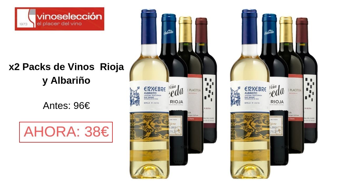 ¡Chollo! 8 botellas de vino Rioja y Albariño valoradas en 96€ por sólo 38€ + Regalo