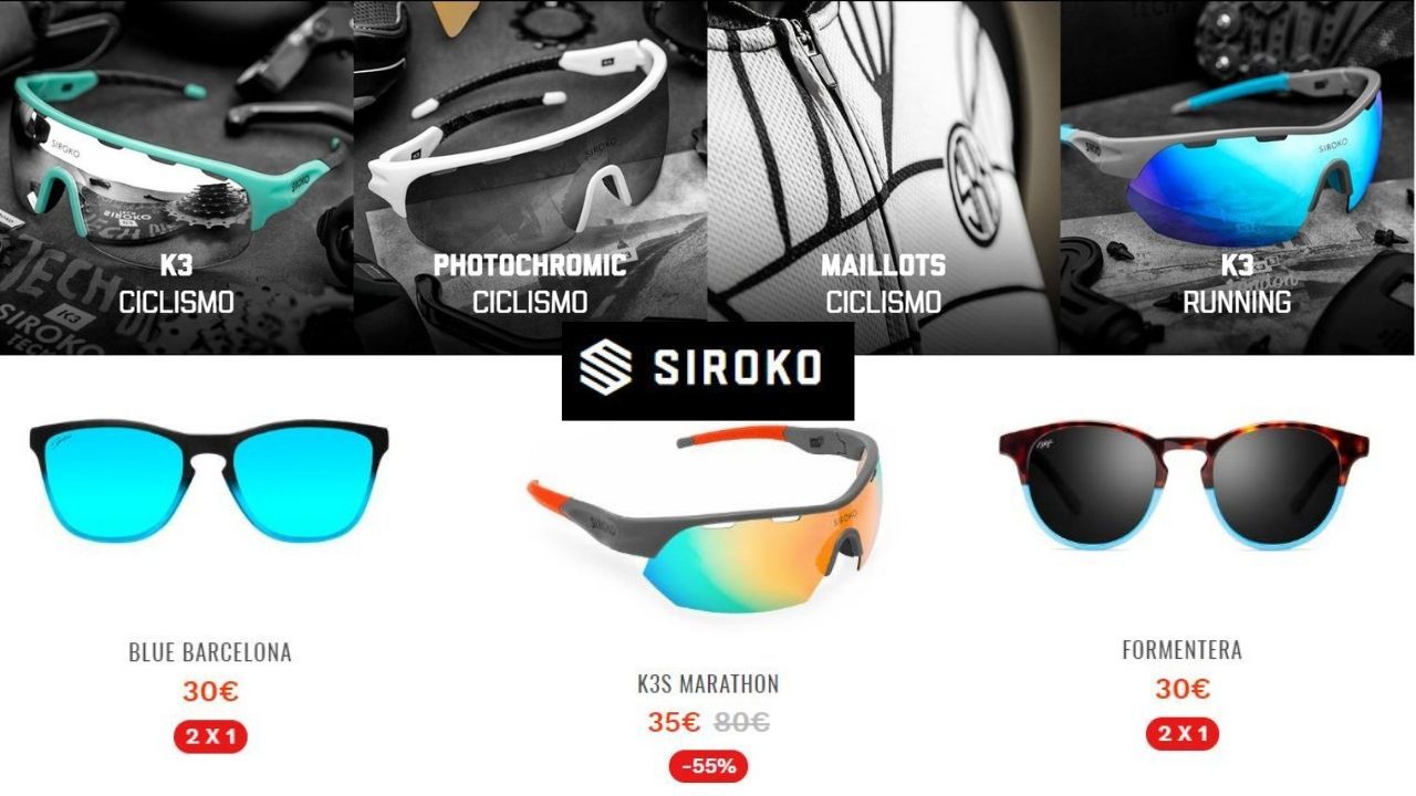 Hasta 55% dto en Siroko, tienda española de material deportivo y gafas de sol