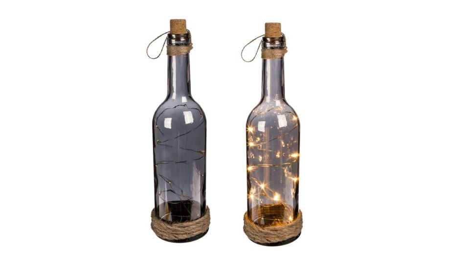 Botella de decoración con 10 luces LED