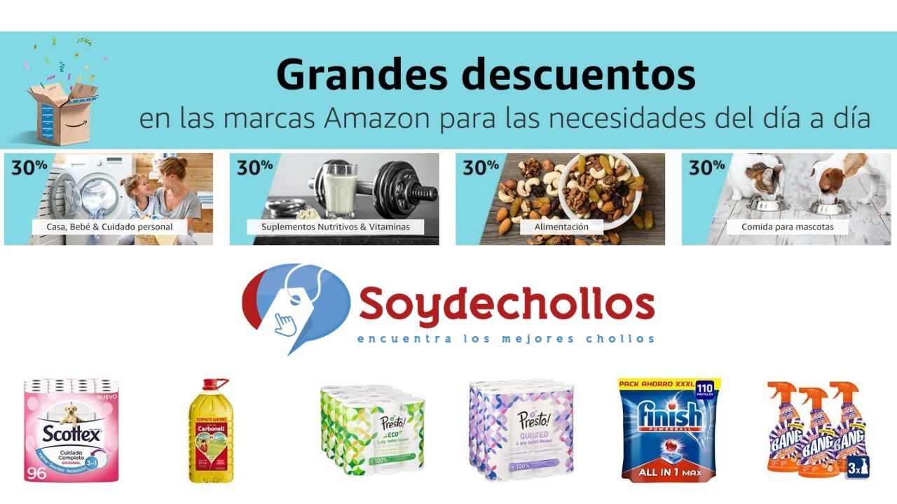 ¡Chollo! 30% descuento en productos de Supermercado marca Amazon (Exclusivo miembros Prime)