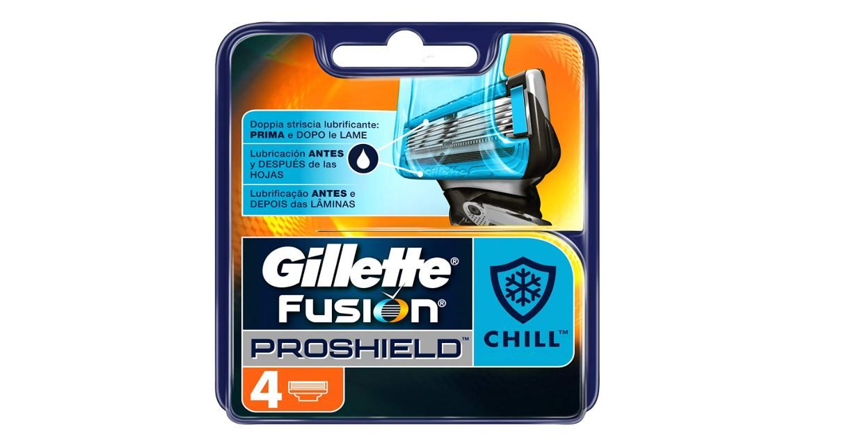 ¡Chollazo! 4 recambios Gillette Fusion ProShield Chill por sólo 7€ (PVP 22,50€)