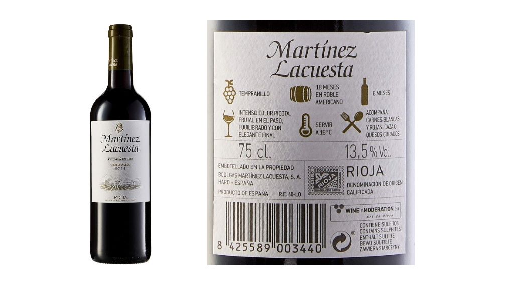 ¡Chollazo! Vino Martínez Lacuesta Rioja Crianza 2014 por sólo 3€ (PVP 7,45€)