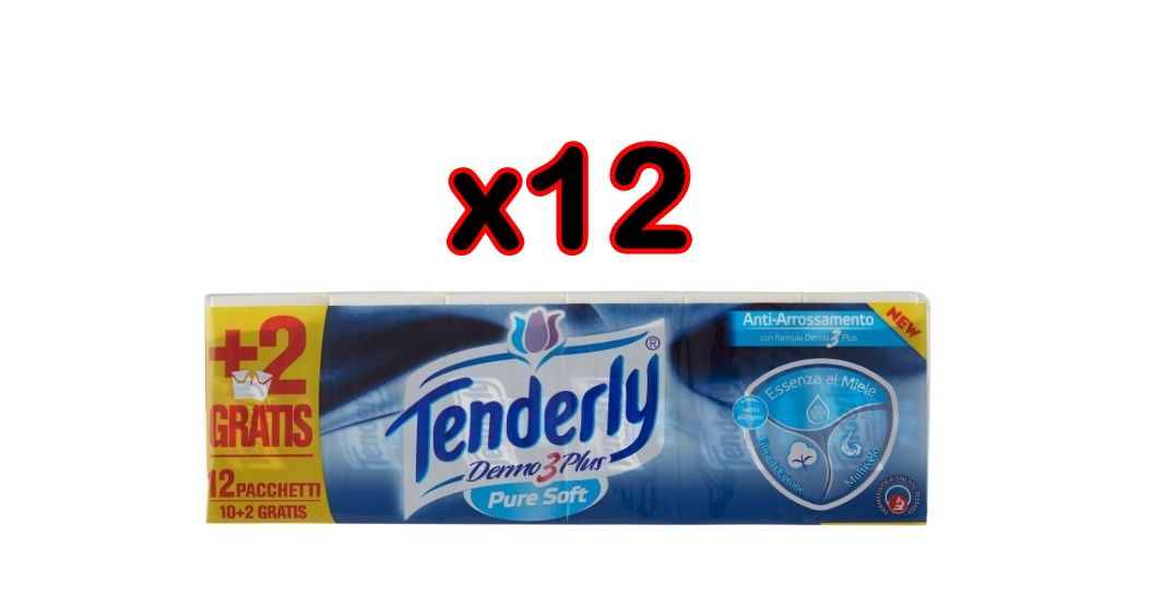 ¡Vuelve el stock! 12 paquetes de pañuelos Tenderly con 12 unidades cada uno por sólo 1,52€