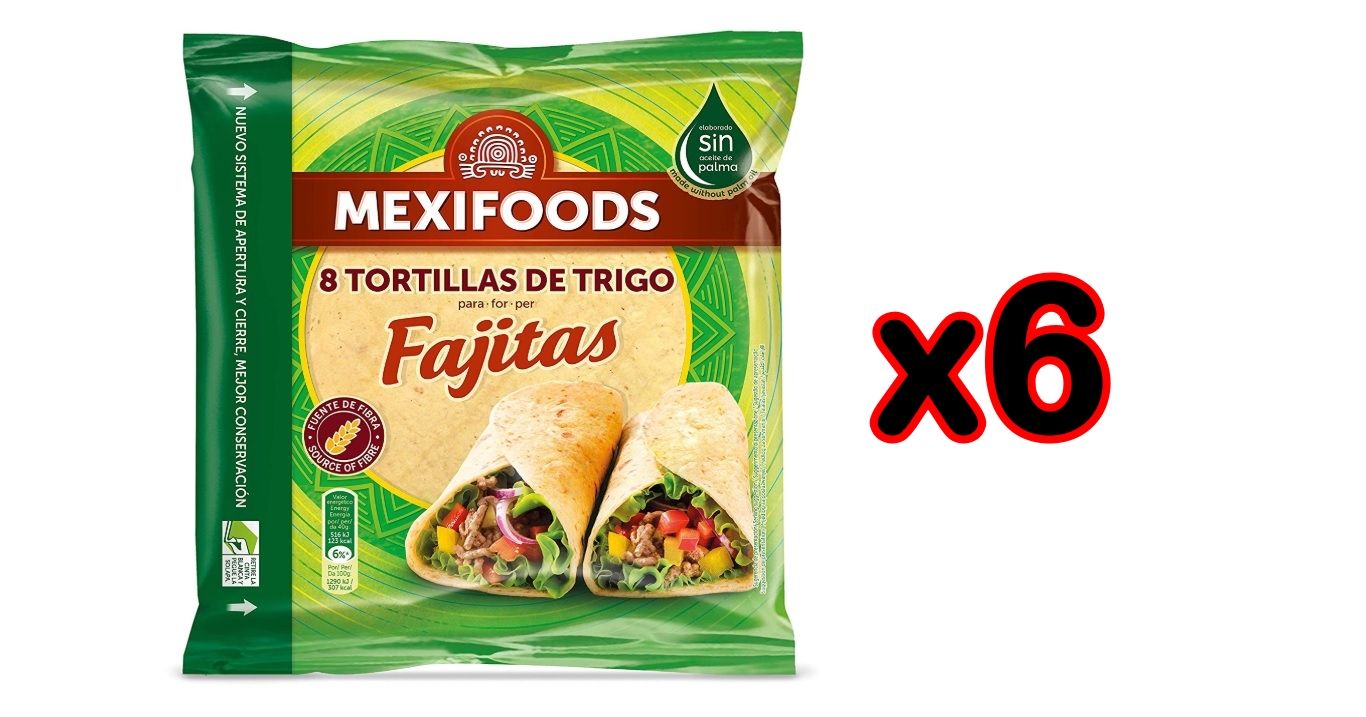 ¡Chollo plus! 6 packs de Tortillas de trigo para fajitas Mexifoods por sólo 4,92€ (antes 9,85€)