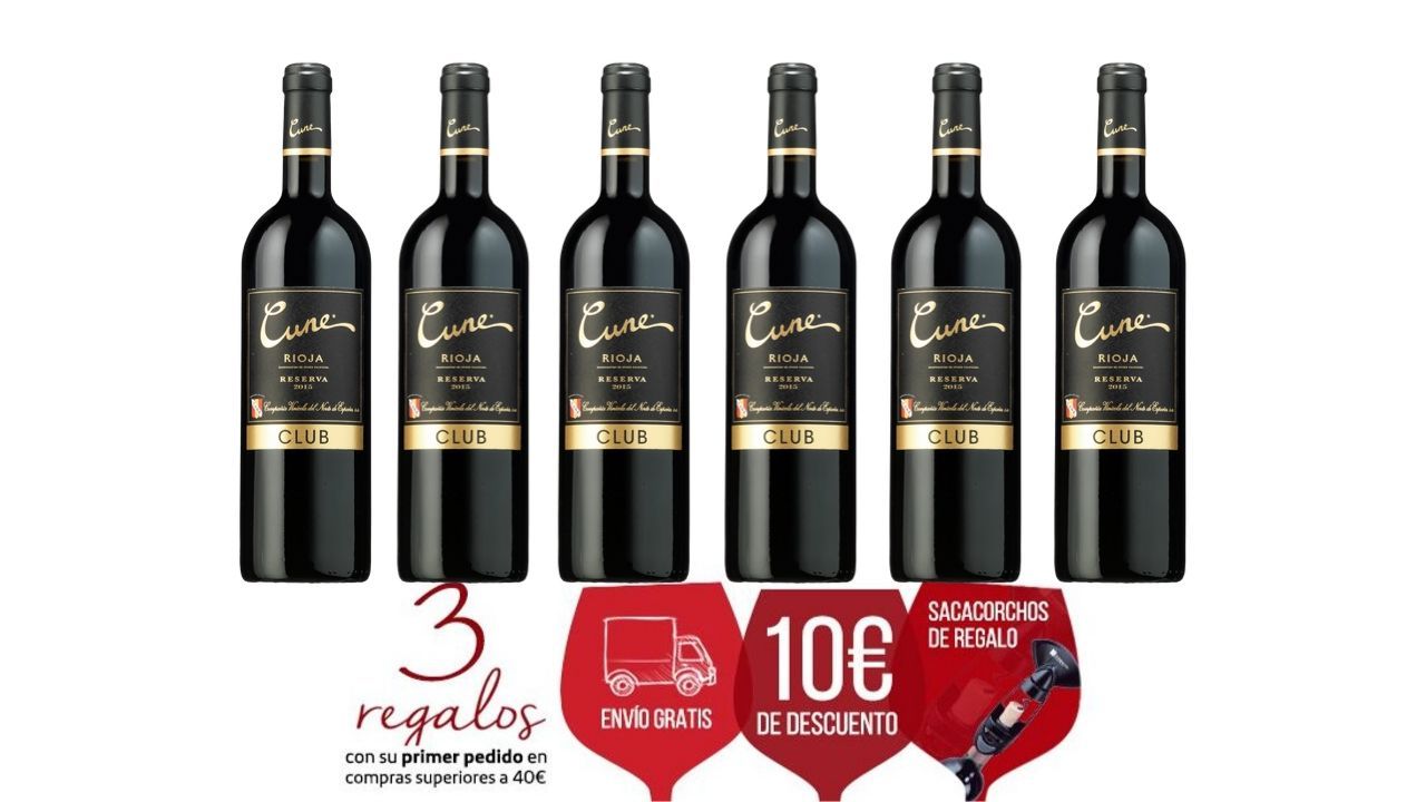 ¡BRUTAL! 6 botellas de vino Rioja Cune Club Reserva 2015 sólo 32,50€ (PVP 75€)