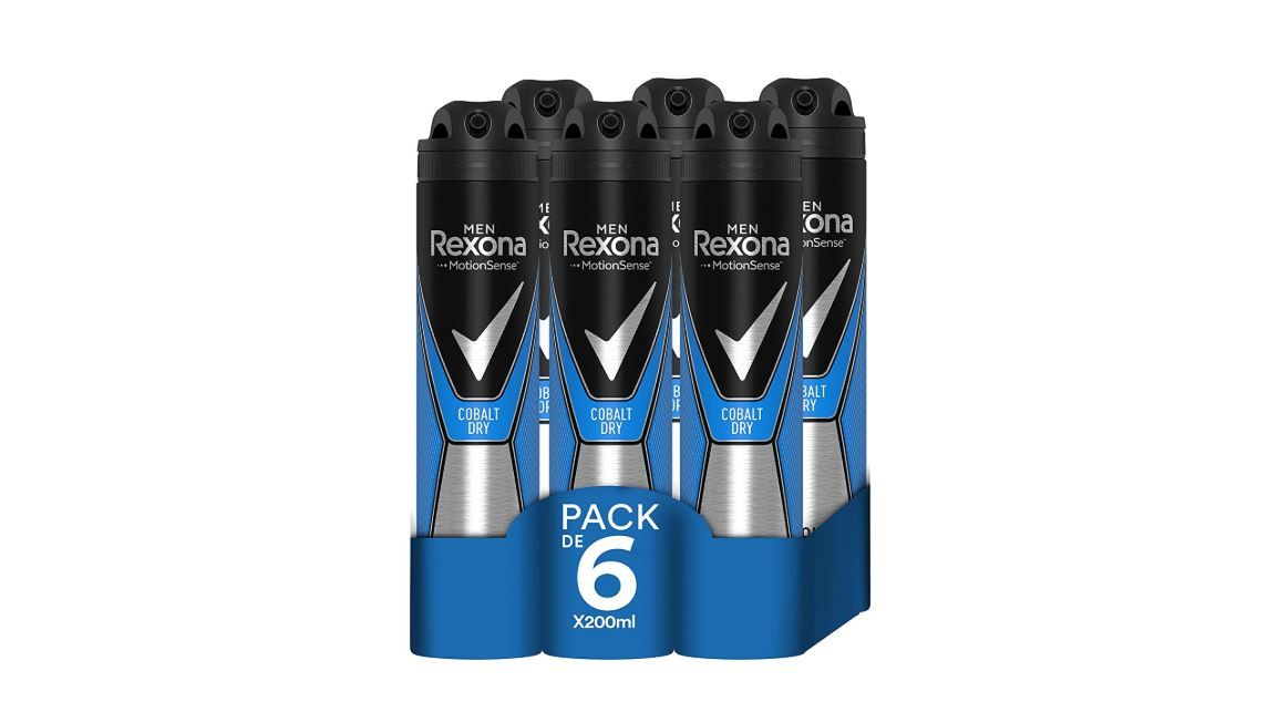 ¡Chollo! Pack 6 Desodorante Antitranspirante Cobalt Dry Rexona 200ml por sólo 11,70€