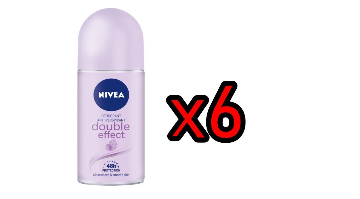 ¡Chollo! Pack de 6 desodorantes Nivea Double Effect por sólo 7,45€ (1,24€/unidad)