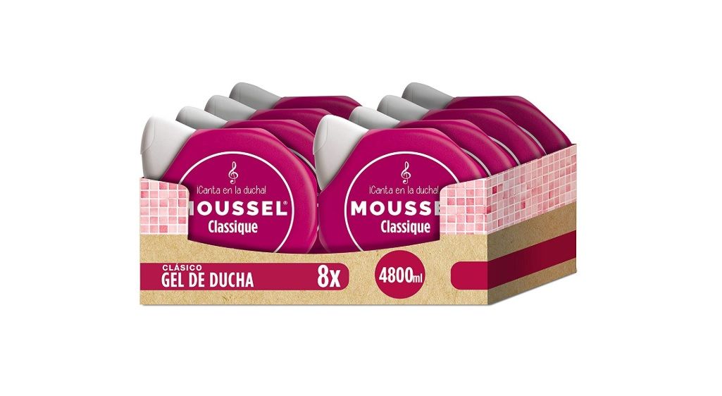 Pack de 8 Moussel gel líquido clásico con aceites esenciales naturales