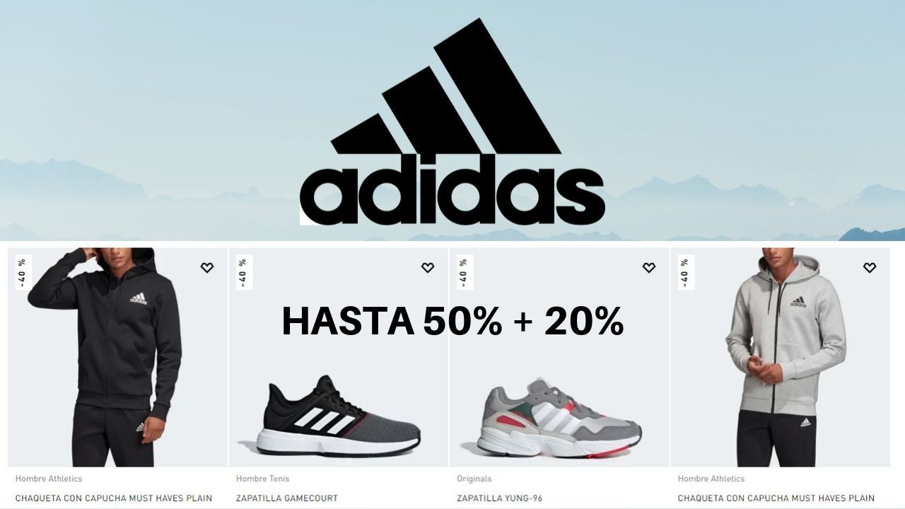 ¡Chollo! 50%+20% en una gran selección de Adidas