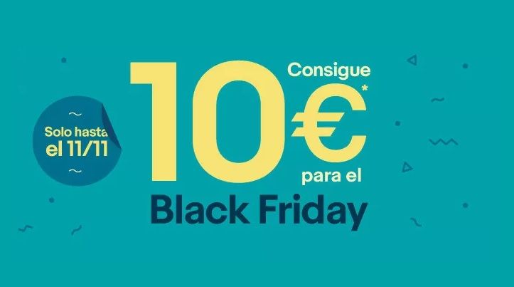 Compra en eBay hasta el 11/11 y consigue 10€ de regalo para el Black Friday