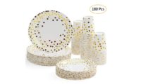 ¡Chollo! Juego de 180 piezas de platos y vasos biodegradables por sólo 19,49€ (Antes 25,99€)