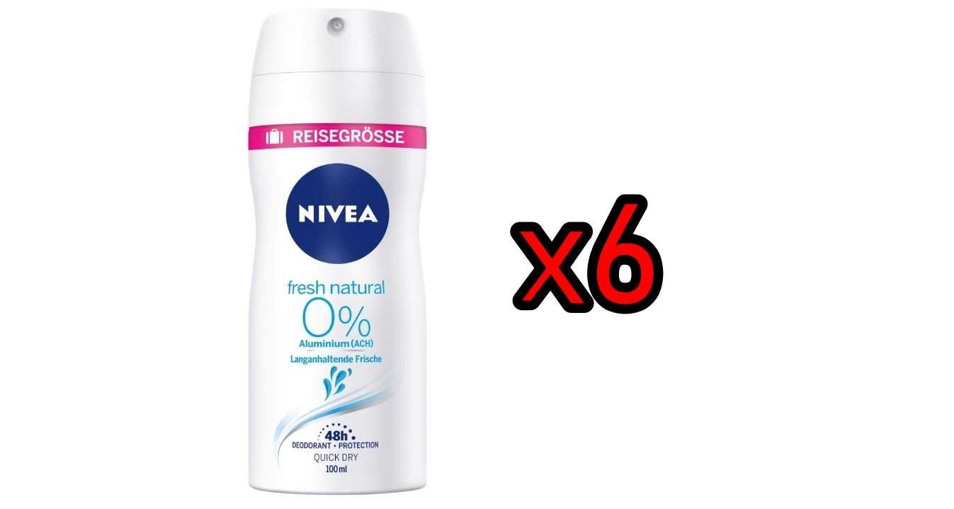 ¡Chollazo! 6 desodorantes Nivea Fresh Natural por sólo 7,26€ (antes 17,42€)