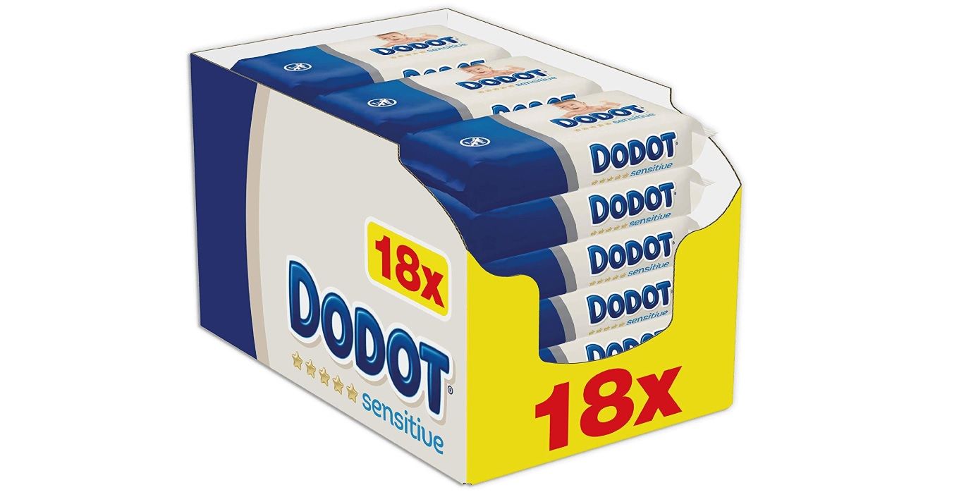 ¡Chollo! 18 paquetes de toallitas Dodot sensitive por sólo 19,99€ (antes 27,98€)