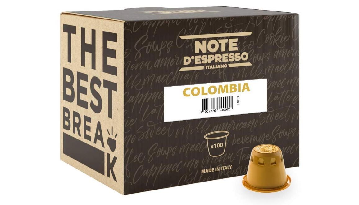 ¡Chollo! Pack de 100 Cápsulas de café de Colombia Note D'Espresso para Nespresso por sólo 10,52€ ¡0,10€ la cápsula!