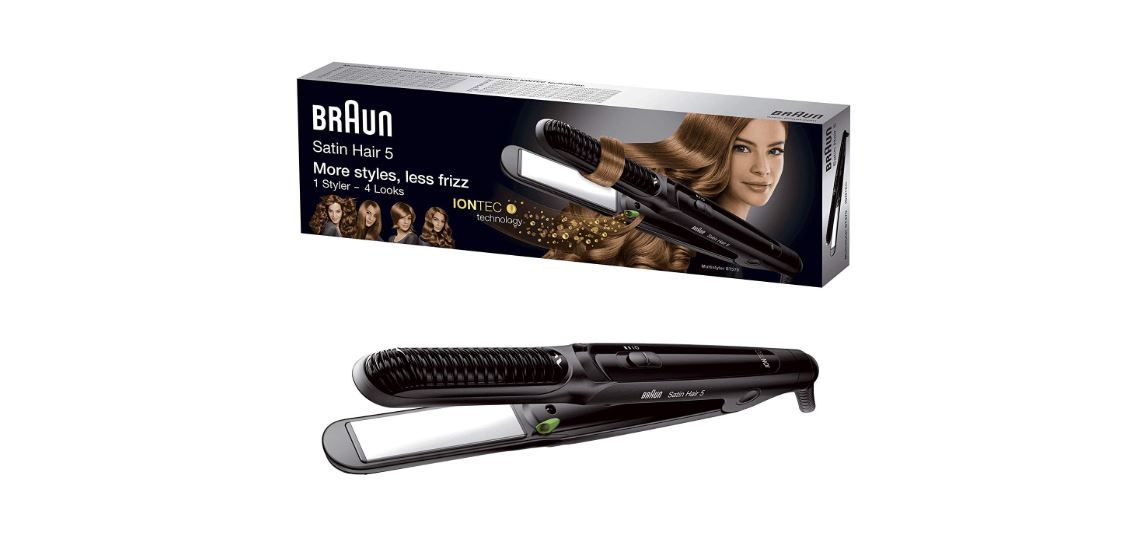 ¡Chollo! Plancha de pelo Braun Satin Hair 5 ST570 con placa de cerámica y tecnología iónica por sólo 19,39€ (Antes 37€)