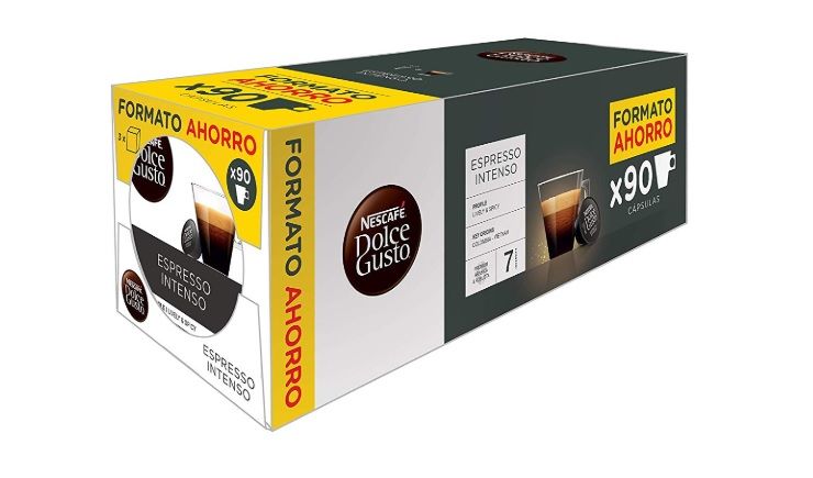 ¡Chollazo! 90 cápsulas Nescafé Dolce Gusto Espresso Intenso por sólo 15,64€ (dto automático en carrito)