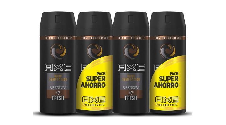 ¡Chollazo para los más rápidos! Pack de 4 desodorantes Axe Dark Temptation sólo 8,48€